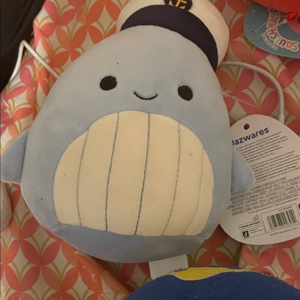 Blue and White Plush Whale squishmellow